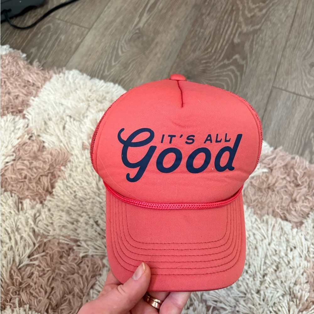 The Montana Scene Coral Baseball Cap “ It’s All Good “ 💗